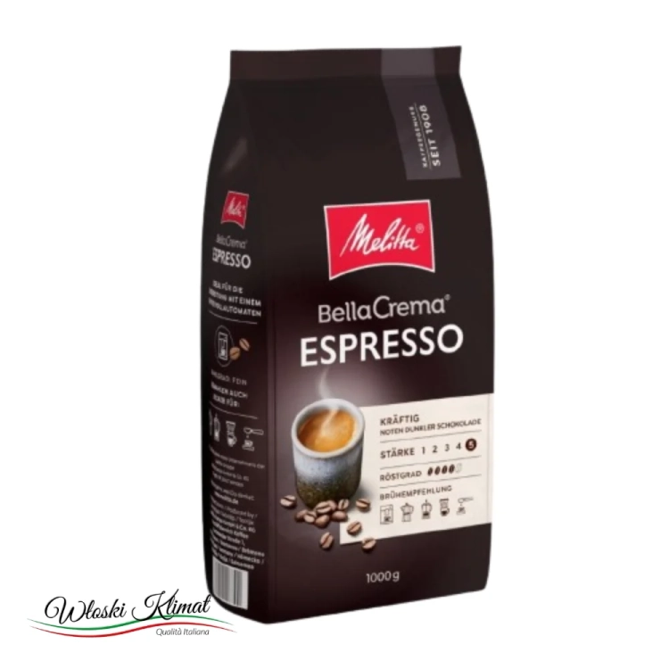 Kawa ziarnista BellaCrema Espresso MELITTA 1kg - widok z przodu / opakowanie