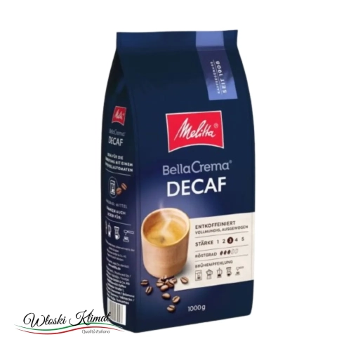 Kawa ziarnista bez kofeiny BellaCrema Decaf MELITTA 1kg - widok z przodu / opakowanie