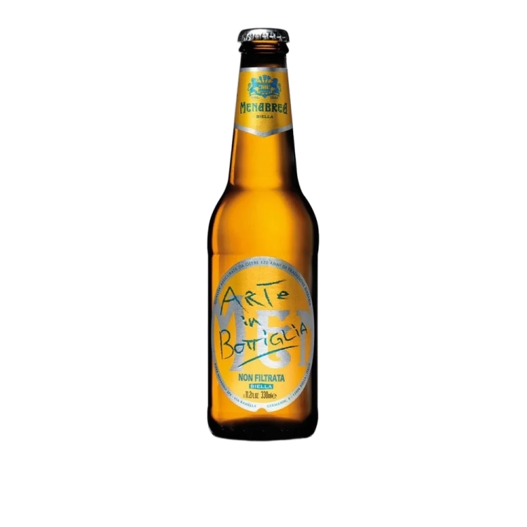 Piwo niefiltrowane jasne Arte in Bottiglia MENABREA 330ml - widok szczegółowy 2