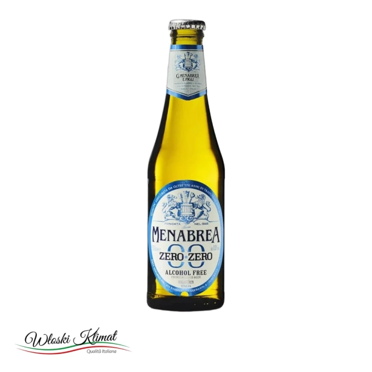 Piwo bezalkoholowe jasne Zero MENABREA 330ml - widok z przodu / opakowanie