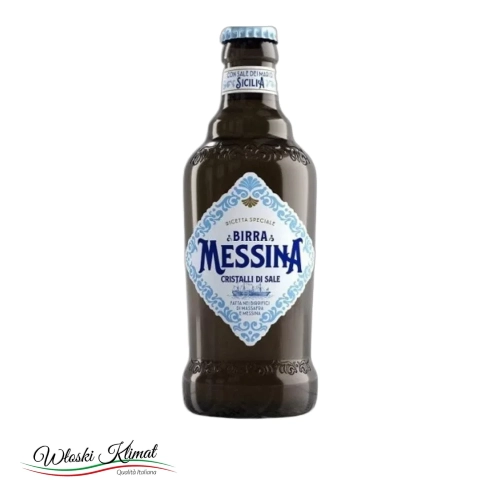 Piwo z kryształkami soli Cristalli di Sale MESSINA 330 ml - widok z przodu / opakowanie