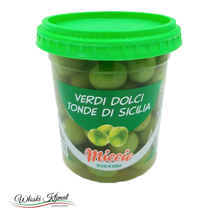 Oliwki zielone Sycylijskie Miccio 200 g - widok z przodu / opakowanie