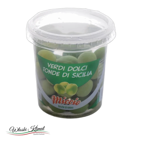 Oliwki zielone  z pestką MAXI 00 Sycylijskie Miccio 200g - widok z przodu / opakowanie