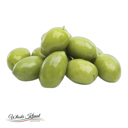 Oliwki zielone z pestką gigant Grecia Giganti MICCIO 200g - widok z przodu / opakowanie