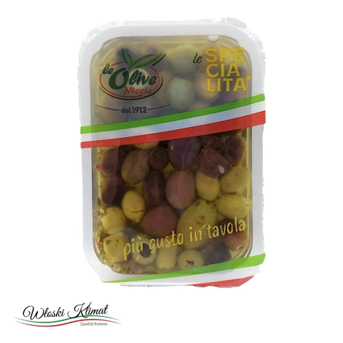 Oliwki tris Miccio 250 g - widok z przodu / opakowanie