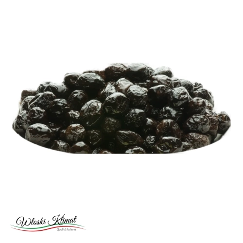 Miccio olive nere secche 150 g - widok z przodu / opakowanie