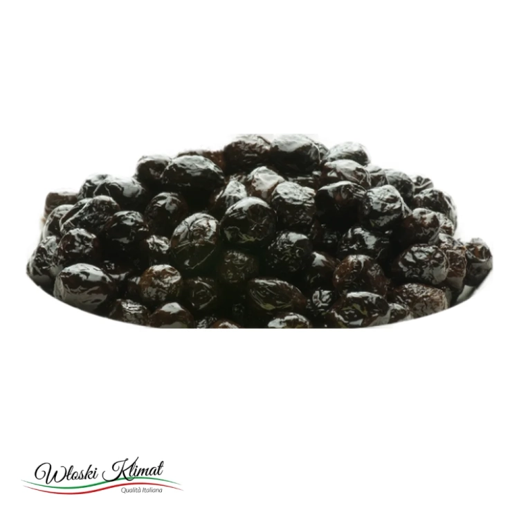 Miccio olive nere secche 150 g - widok z przodu / opakowanie