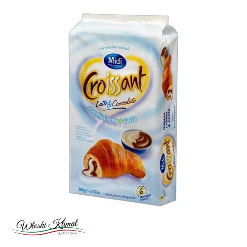 Rogaliki z nadzieniem mleczno czekoladowym x 6 MIDI 300 g - widok z przodu / opakowanie
