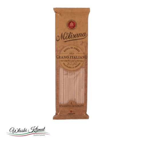 Makaron pełnoziarnisty Spaghetto Quadrato  Molisana 500 g - widok z przodu / opakowanie
