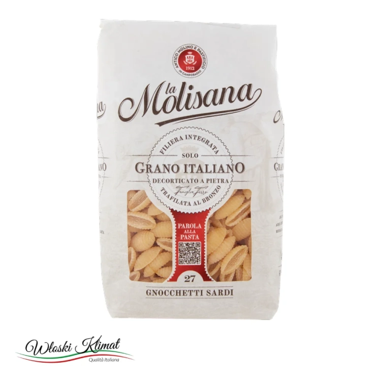 Makaron muszelki La Molisana n° 27 GNOCCHIETTI SARDI 500g - widok z przodu / opakowanie