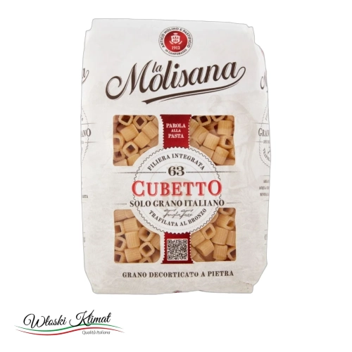 Makaron rurki krótkie Cubetto n°63 Molisana 500g - widok z przodu / opakowanie