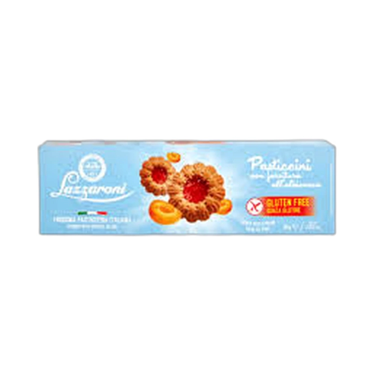 Ciastka kruche z marmoladą morelową bez glutenu Pasticcini Lazzaroni 80g widok 2