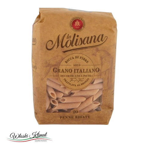 Makaron pełnoziarnisty n°20 Penne Rigate Integrale MOLISANA 500g - widok z przodu / opakowanie