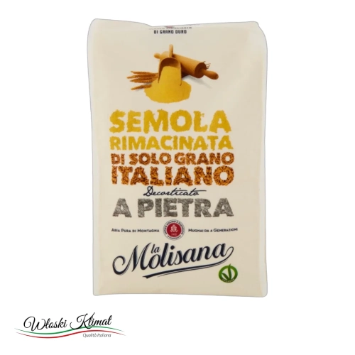 Semola z włoskiej pszenicy 100% Rimacinata a pietra Molisana 1kg - widok z przodu / opakowanie
