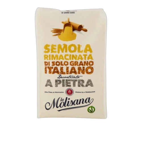 Semola z włoskiej pszenicy 100% Rimacinata a pietra Molisana 1kg - widok szczegółowy 2