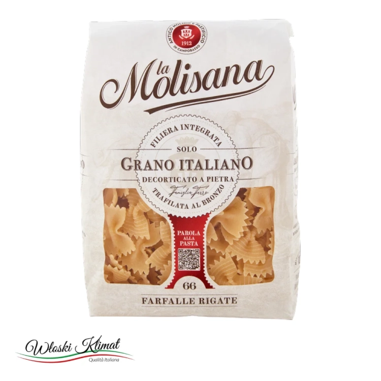 Makaron kokardki La Molisana FARFALLE RIGATE 500g - widok z przodu / opakowanie