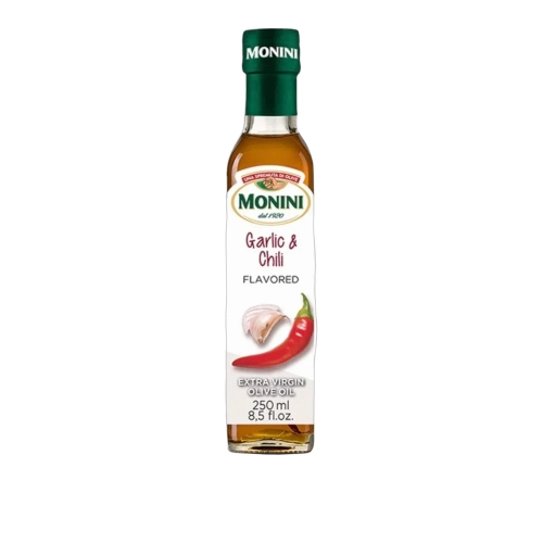 Oliwa z oliwek Extra Vergine z czosnkiem i chilli all' Aglio e Peperoncino MONINI 250ml - widok szczegółowy 2