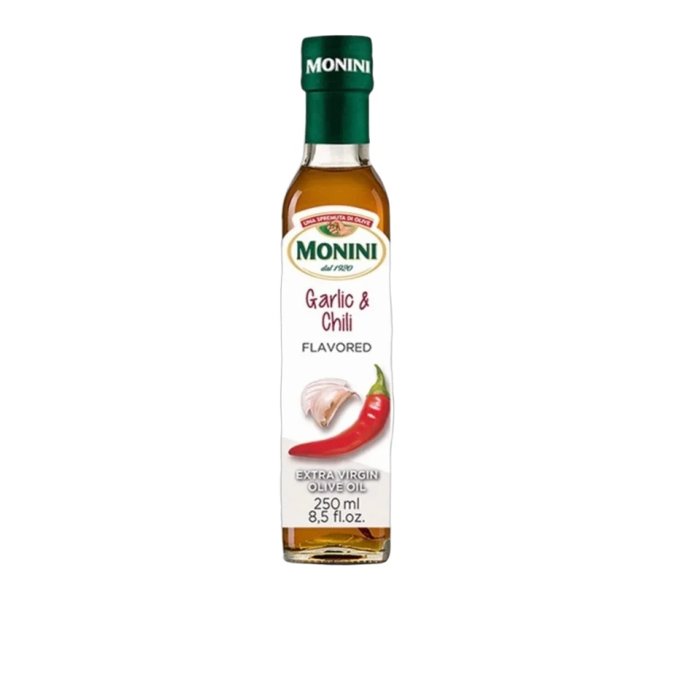 Oliwa z oliwek Extra Vergine z czosnkiem i chilli all' Aglio e Peperoncino MONINI 250ml - widok szczegółowy 2