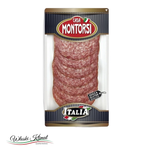 Salami Milanese w plastrach Montorsi 60g - widok z przodu / opakowanie