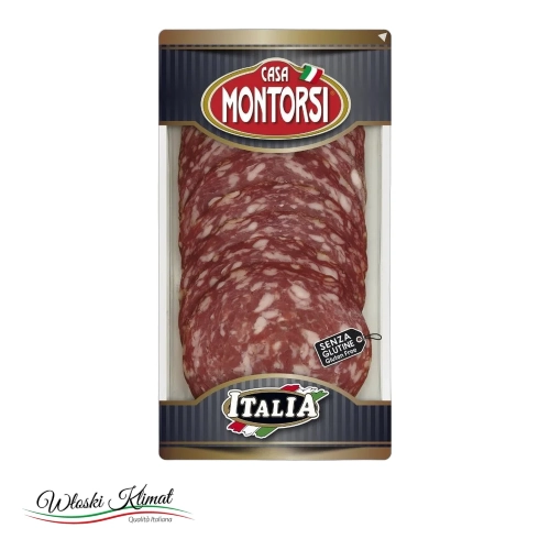 Salami Napoli w plastrach Montorsi 60g - widok z przodu / opakowanie