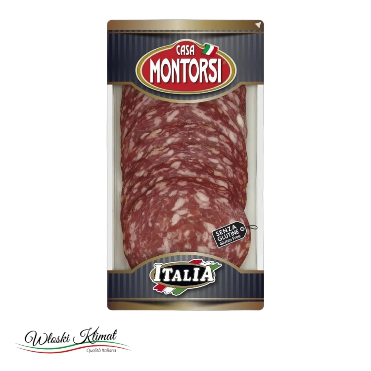 Salami Napoli w plastrach Montorsi 60g - widok z przodu / opakowanie