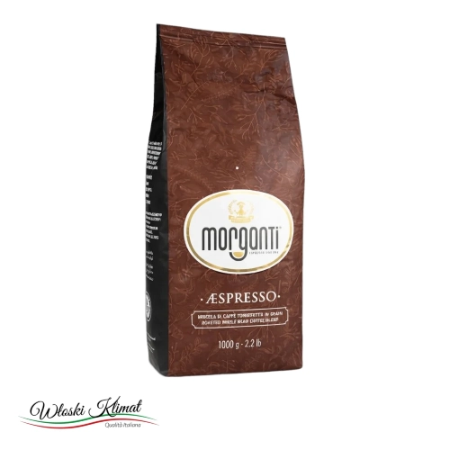 Kawa ziarnista AEspresso Morganti 1kg - widok z przodu / opakowanie