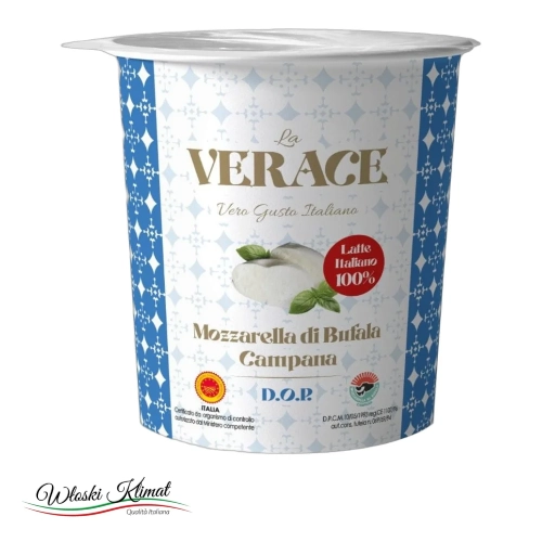 Mozzarella z mleka bawolego Di Bufala Campana D.O.P VERACE 125g - widok z przodu / opakowanie