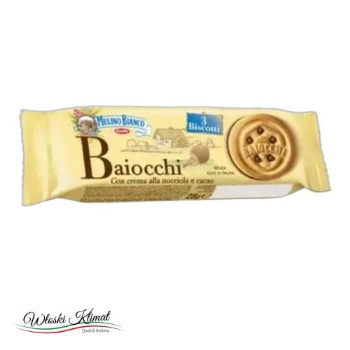 Ciastka z nadzieniem orzechowym Baiocchi Mulino Bianco 28g - widok z przodu / opakowanie