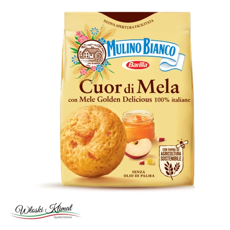 Ciastka z dżemem jabłkowym Mulino Bianco CUOR di MELA 300 g - widok z przodu / opakowanie
