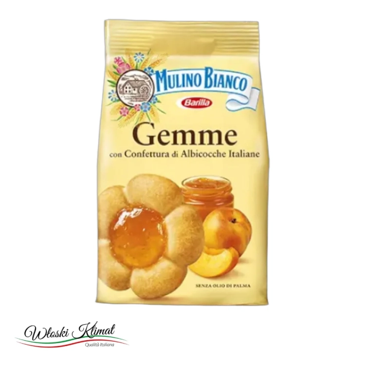 Ciastka kruche z konfiturą morelową Gemme Mulino Bianco 200g - widok z przodu / opakowanie