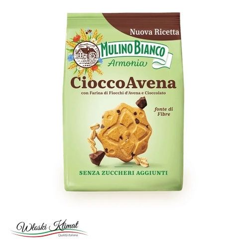 Ciastka kruche  z kawałkami czekolady Mulino Bianco CIOCCOAVENA 270G - widok z przodu / opakowanie