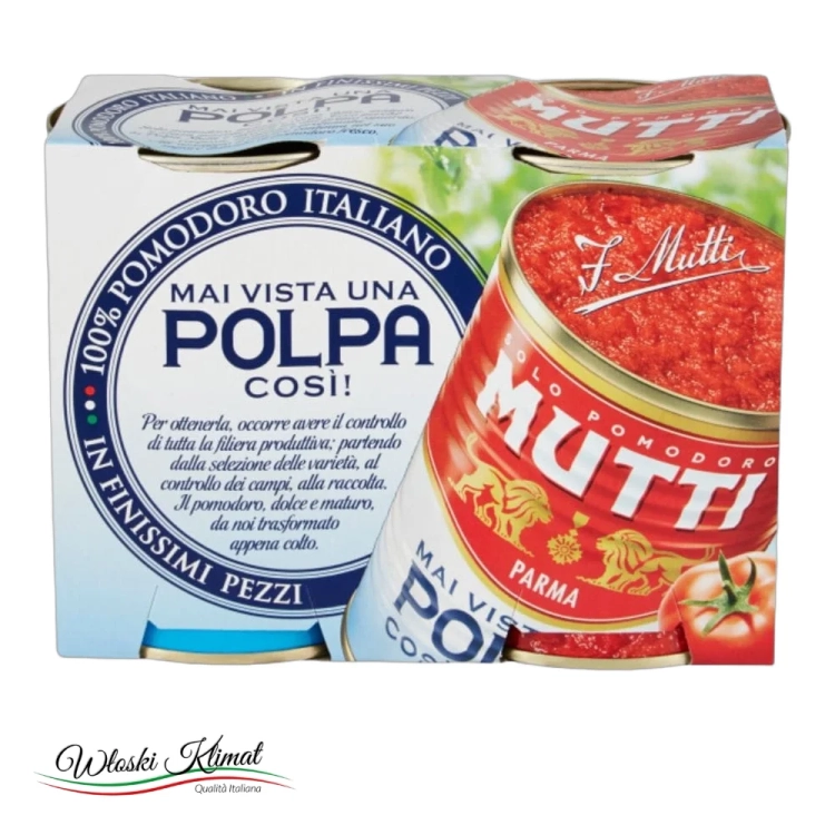 Pulpa pomidorowa MUTTI 2x400g - widok z przodu / opakowanie