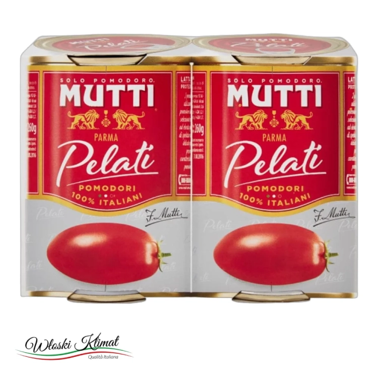 Pomidory Pelati bez skórki MUTTI 2 x 400g - widok z przodu / opakowanie