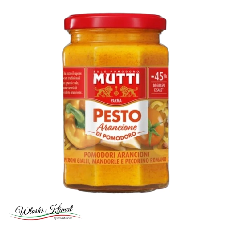 Pesto z  pomarańczowych pomidorów MUTTI  ARANCIONE180G - widok z przodu / opakowanie