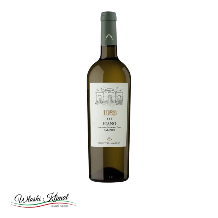 Wino wytrawne białe 1932 Fiano Salento Manduria 750ml - widok z przodu / opakowanie