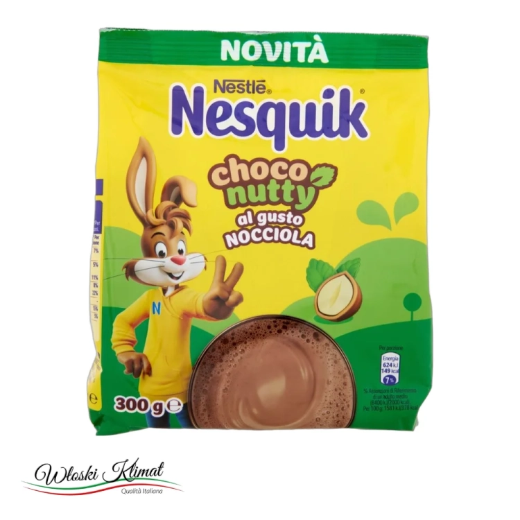 Kakao w proszku o smaku orzechów laskowych Nocciola NESQUIK 300g - widok z przodu / opakowanie