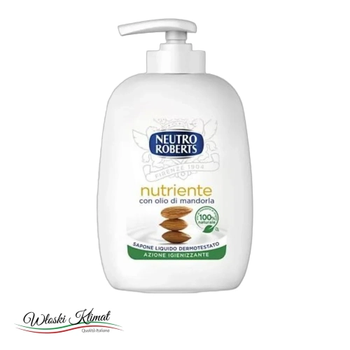 Mydło w płynie odżywcze Migdał nutriente Mandorla Neutro Roberts 200ml - widok z przodu / opakowanie