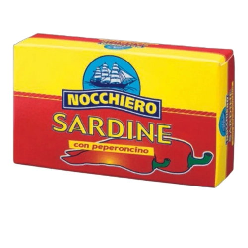 Sardynki z papryczką chilli w oleju słonecznikowym Sardine Piccanti NOCCHIERO 125g - widok szczegółowy 2