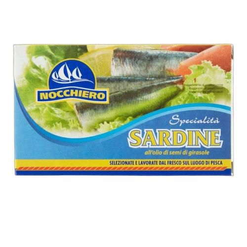 Sardynki w oleju słonecznikowym Sardine NOCCHIERO 125g - widok szczegółowy 2