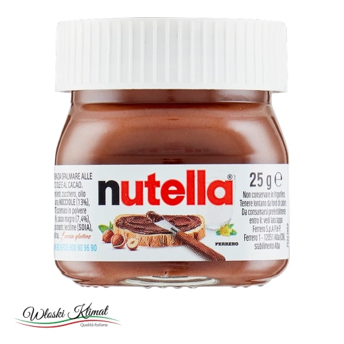 Krem Nutella w słoiczku mini 25 g x 10 szt. - widok z przodu / opakowanie