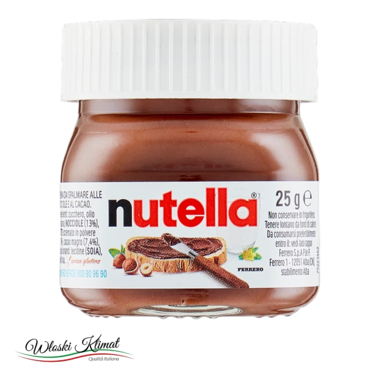 Krem Nutella w słoiczku mini 25 g x 10 szt. - widok z przodu / opakowanie