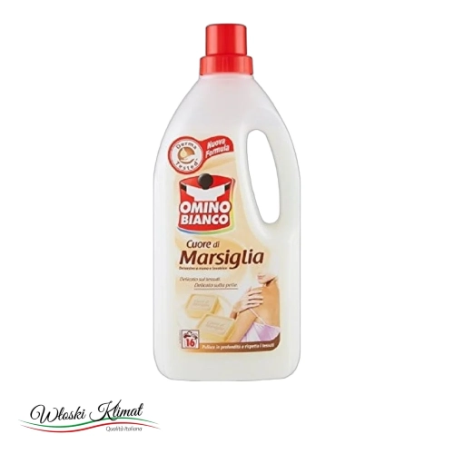 Płyn do prania mydło marsylskie Marsiglia OMINO BIANCO 1 L - widok z przodu / opakowanie