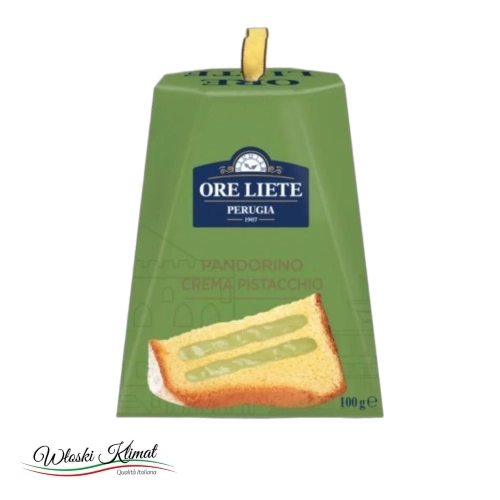 Włoska babka Pistacjowa Pandoro Pistacchio Ore Liete 100g - widok z przodu / opakowanie
