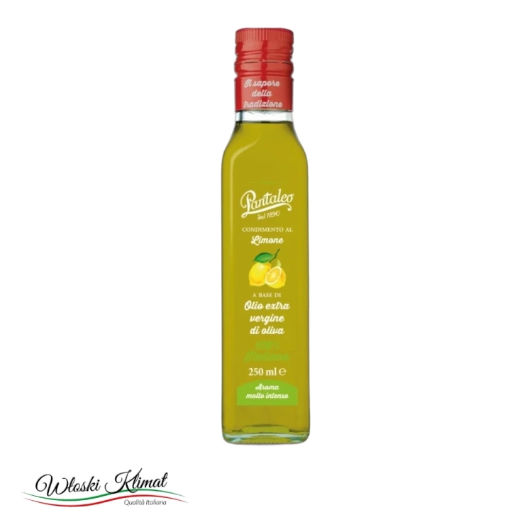 Oliwa z oliwek Extra Vergine z Cytryną Al Limone 100% Italiano Pantaleo 250ml - widok z przodu / opakowanie