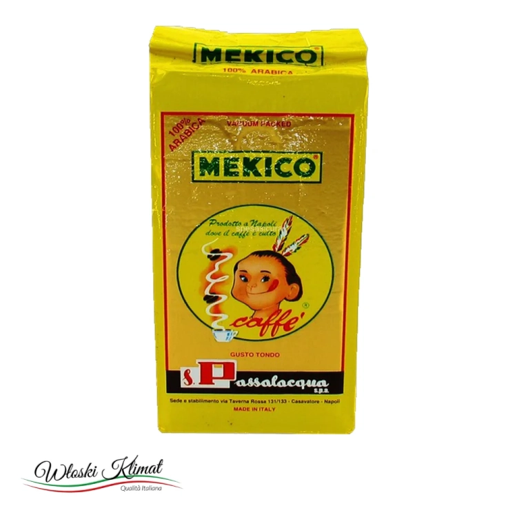 Kawa mielona MEKICO 100% Arabica Passalacqua 250 g - widok z przodu / opakowanie