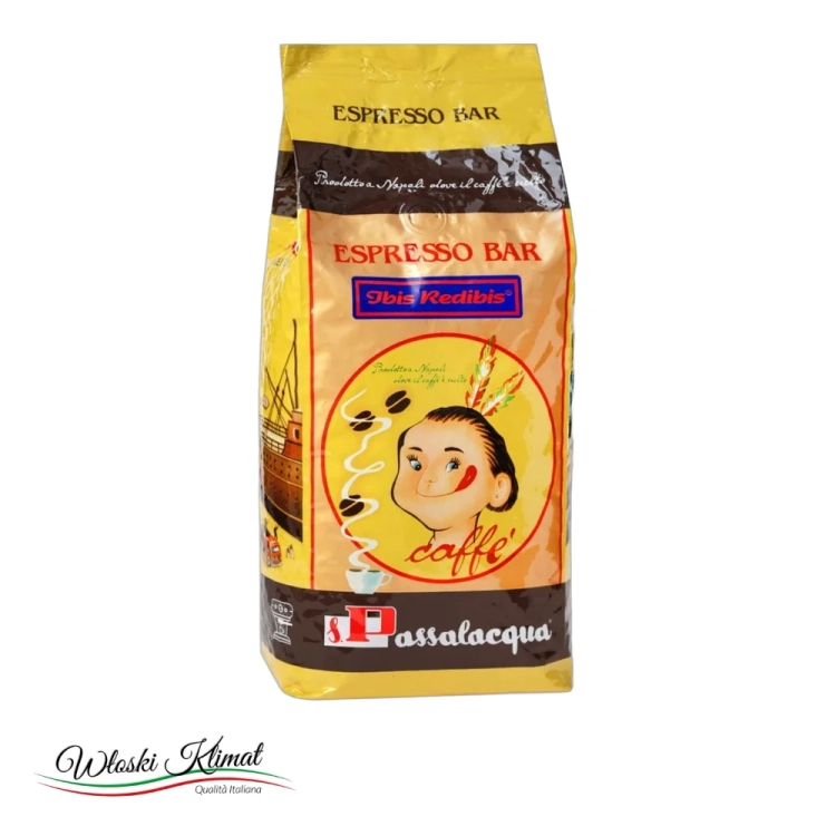 Kawa ziarnista Espresso Bar Ibis Redibis PASSALACQUA 1kg - widok z przodu / opakowanie