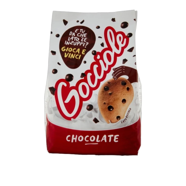 Ciastka kruche z kawałkami ciemnej czekolady  Gocciole Chocolate PAVESI 500g - widok szczegółowy 2