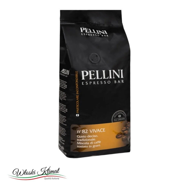 Kawa ziarnista Espresso Bar N°82 Vivace PELLINI 1kg - widok z przodu / opakowanie