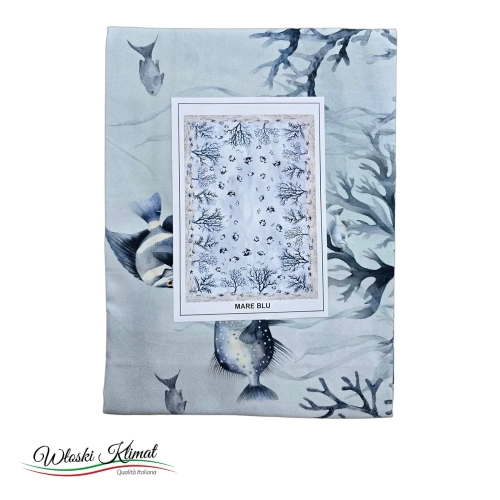 Obrus w marynistycznym stylu Mare Blu Digitale 100% bawełna 140 x 180 PEZZOLI - widok z przodu / opakowanie
