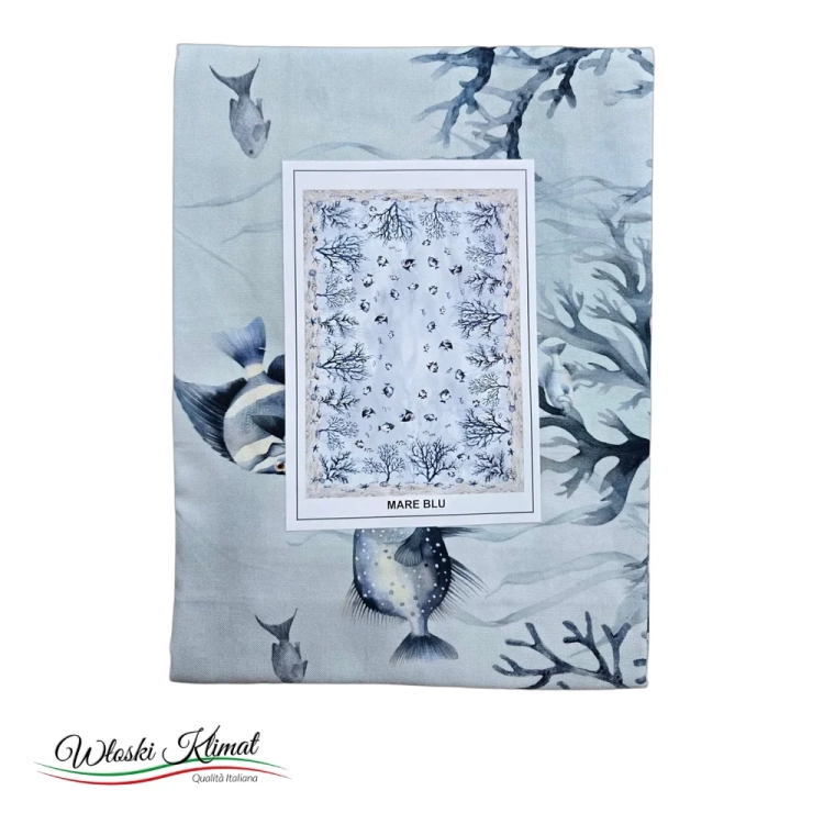 Obrus w marynistycznym stylu Mare Blu Digitale 100% bawełna 140 x 180 PEZZOLI - widok z przodu / opakowanie